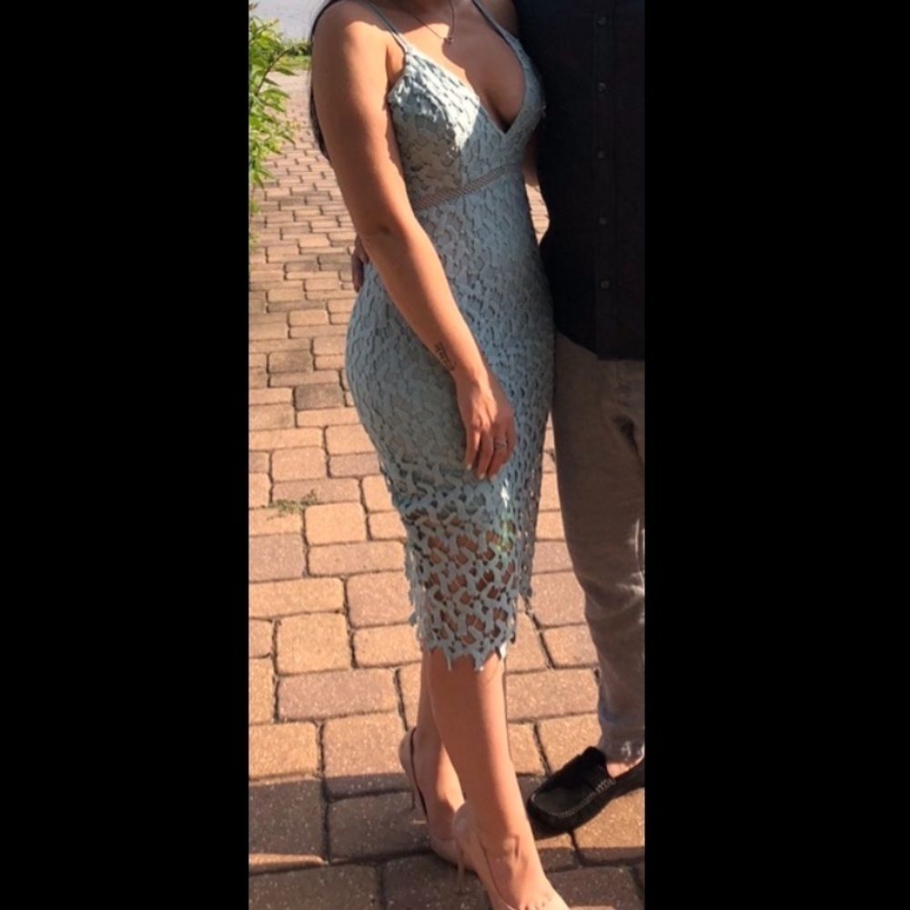 Charlotte Russe seafoam lace cocktail dress S